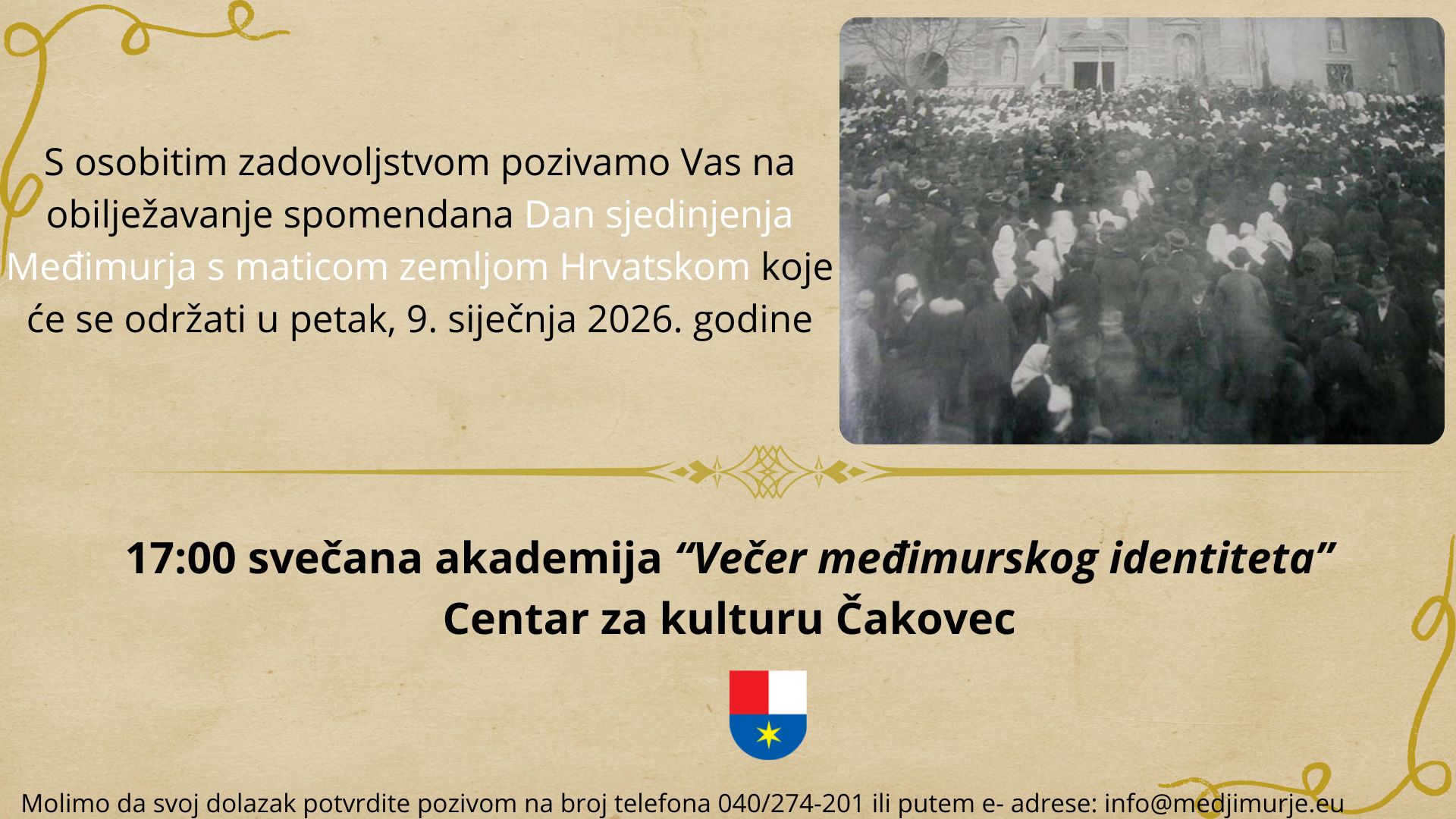 Spomendan Dan sjedinjenja Međimurja s maticom zemljom Hrvatskom poziv (1)