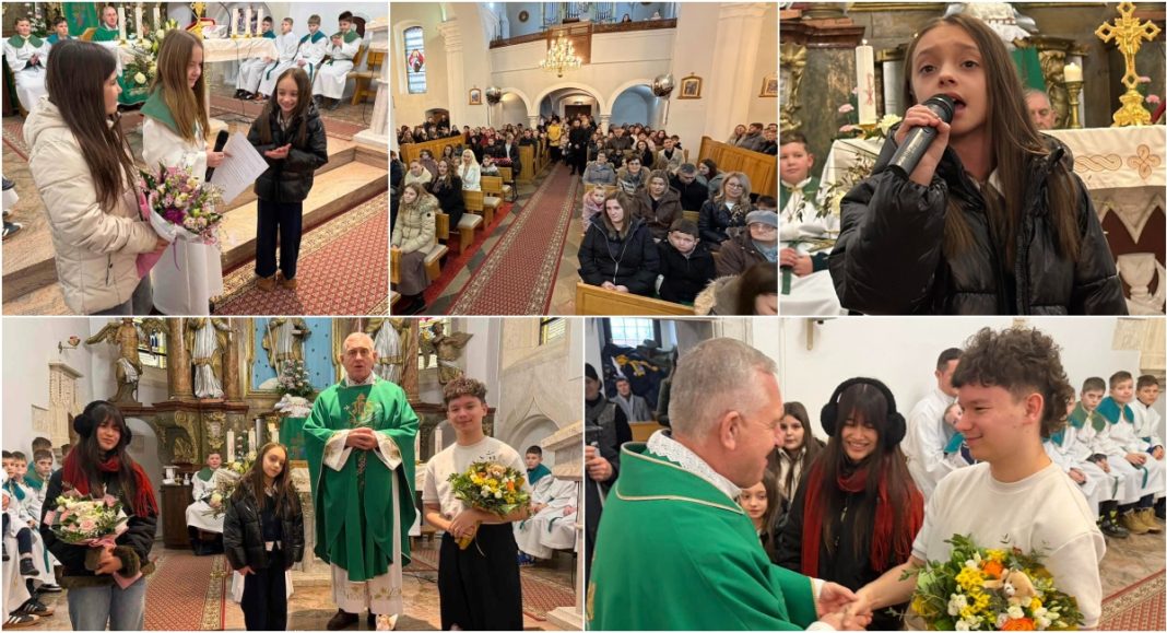 FOTO Pjesma, ponos i zajedništvo: doček za Nikol, Chriztel i Filipa u župi sv. Martina biskupa u Svetom Martinu na Muri BeFunky collage 2026 02 02T171700.461