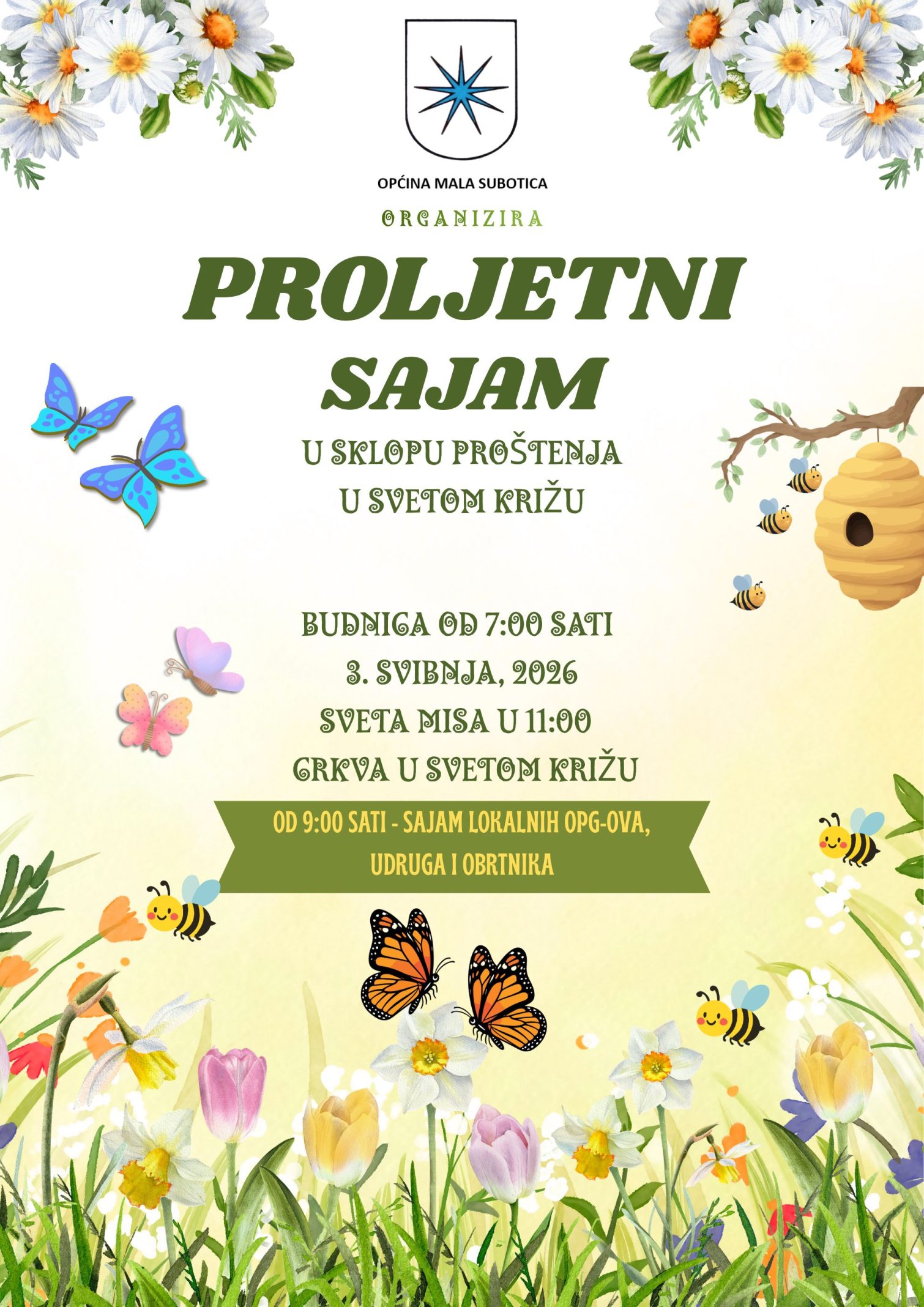 Green and Yellow Illustrated Welcome Spring Poster (1)