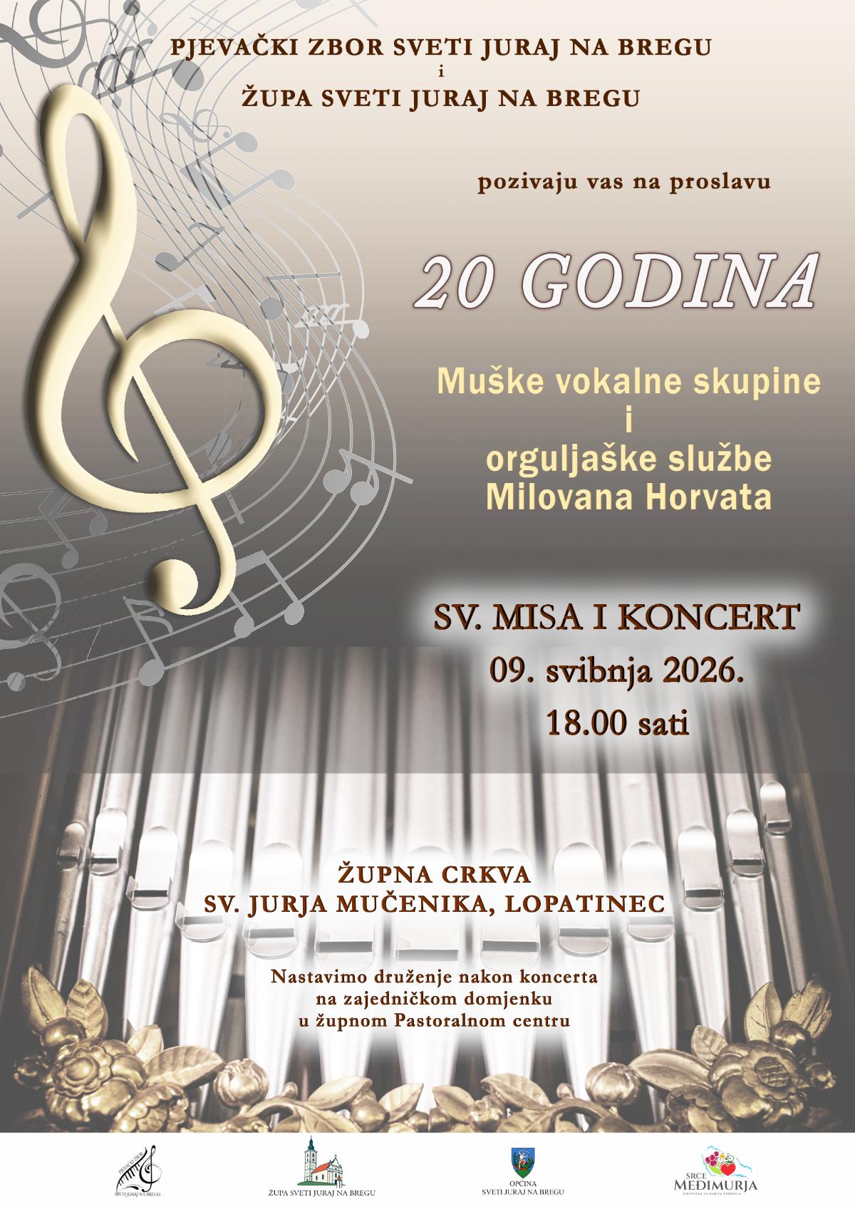 20 godina MVS i službe orguljaša POZIVNICA