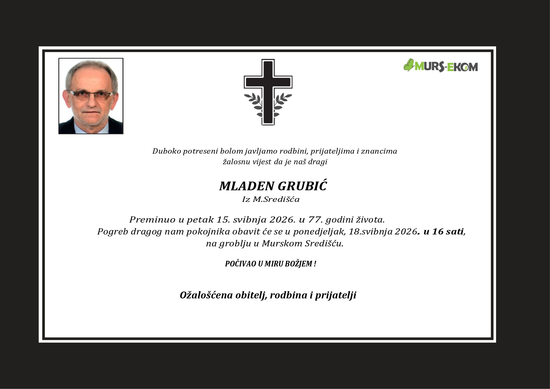 Osmrtnica Grubić page
