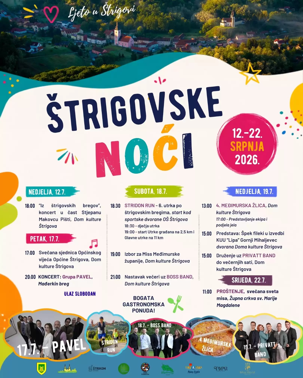 Strigovske noci 2026. program za drustvene mreze